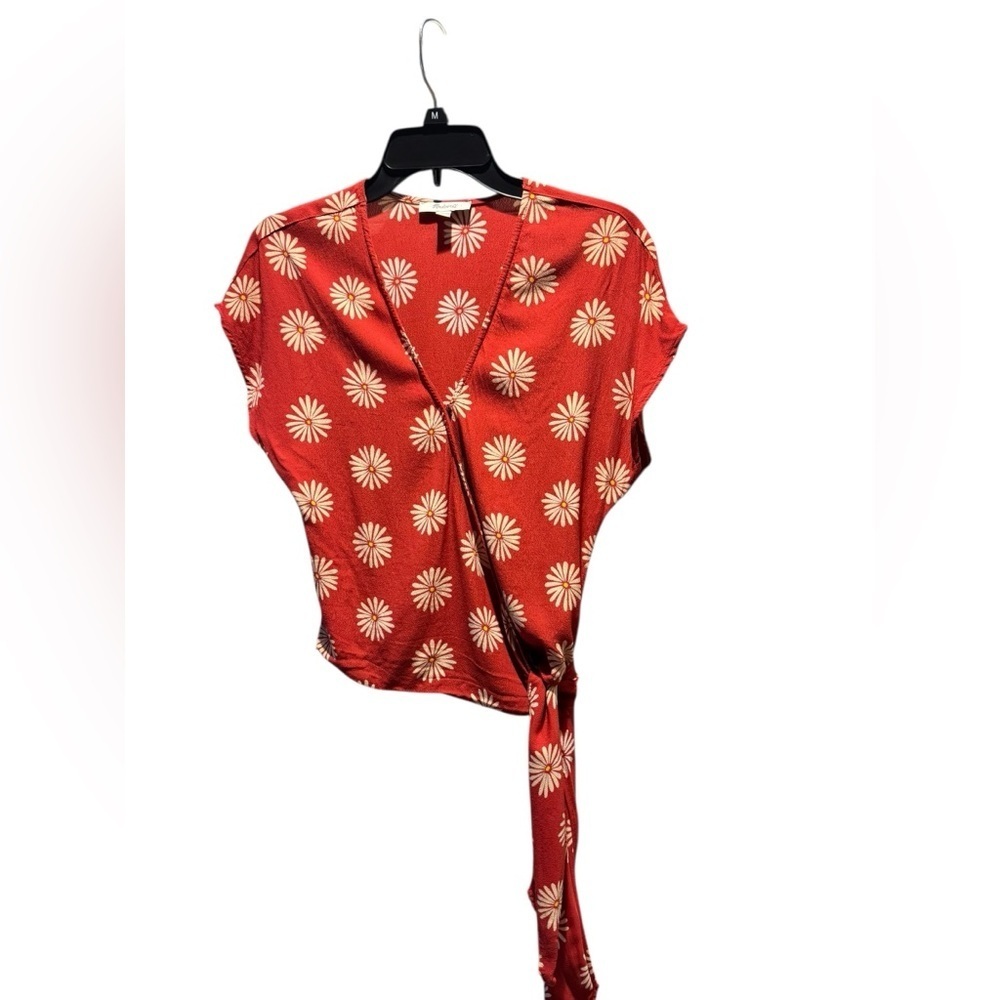 Women’s Madewell Daisy Daydream Sash Tie Wrap Top: Size Small